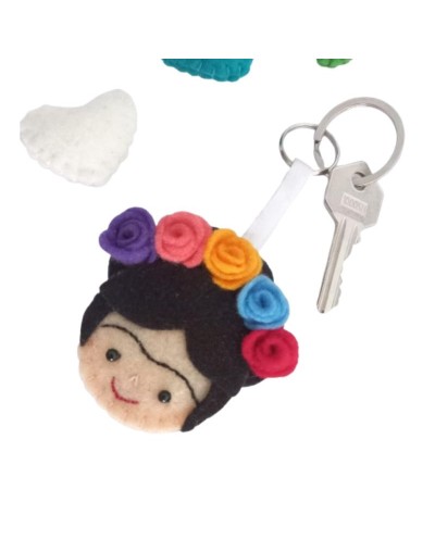 Kit de Frida Khalo - Llavero, seprador pagina esquinero y separador de pagina con caucho