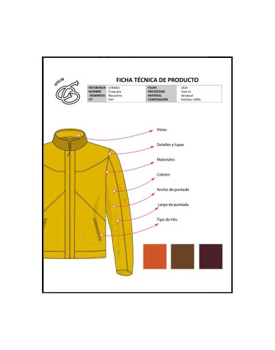 Fichas Técnicas para el sector confección / moda /marroquinería