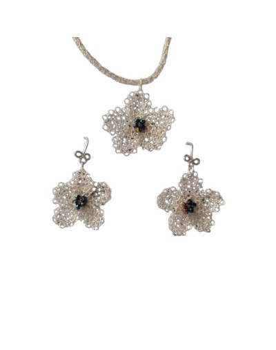 CONJUNTO FLORES PLATEADAS