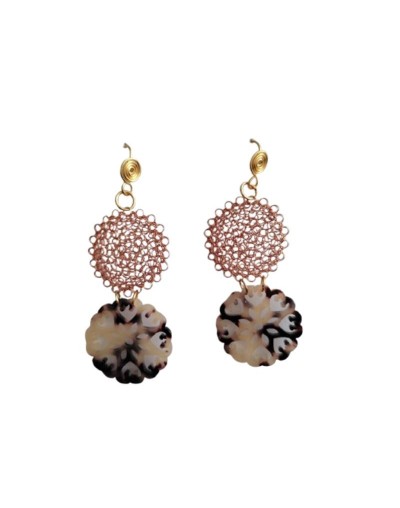 ARETES POLIESTER ORO ROSA