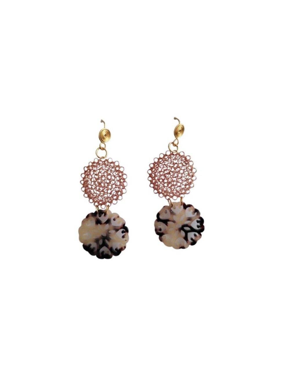 ARETES POLIESTER ORO ROSA