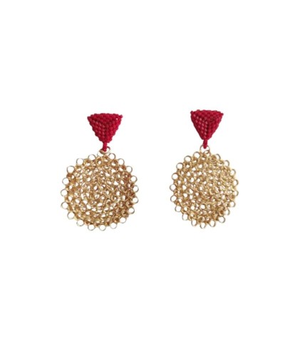 ARETES CIRCULO MIYUKI ROJO