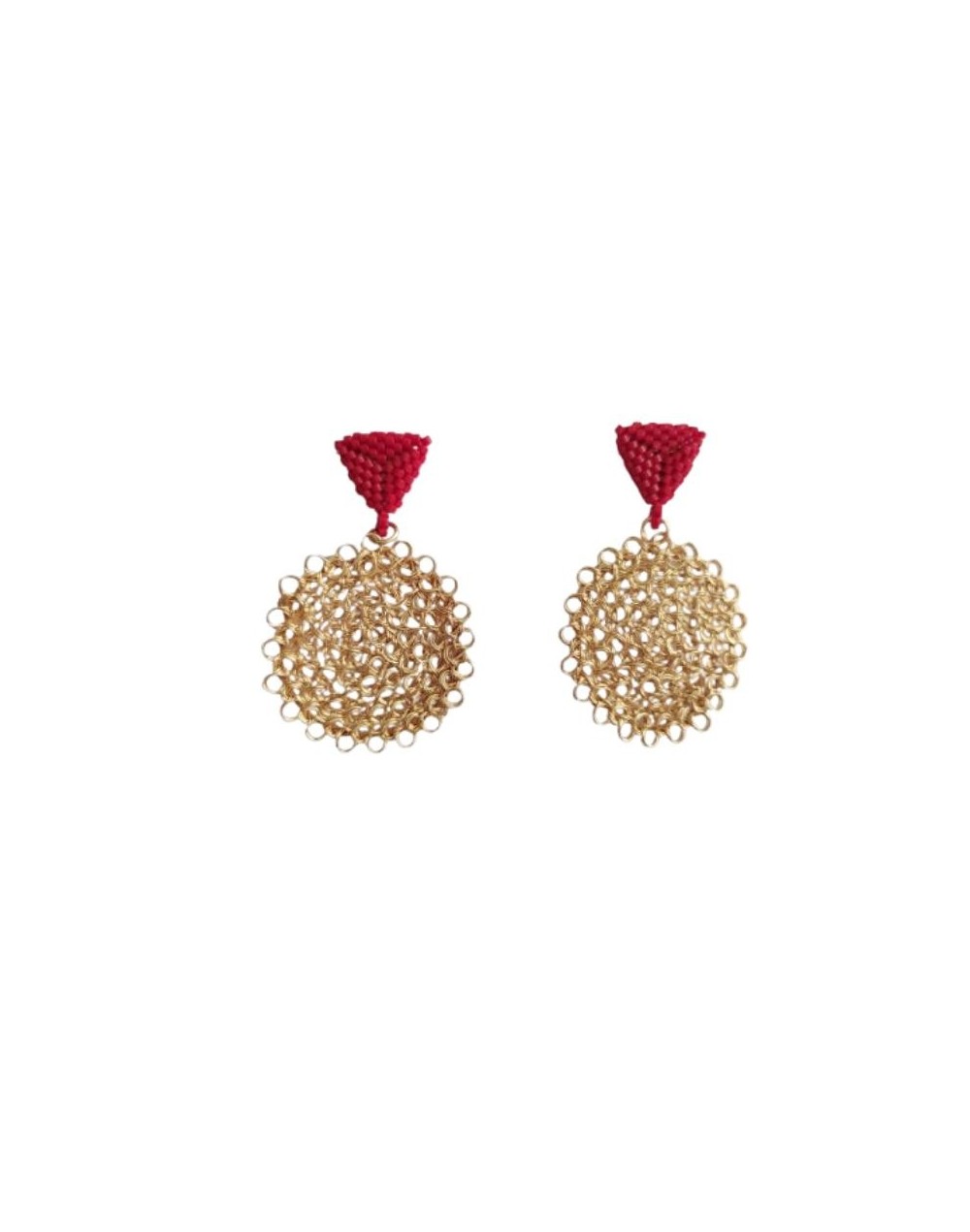 ARETES CIRCULO MIYUKI ROJO