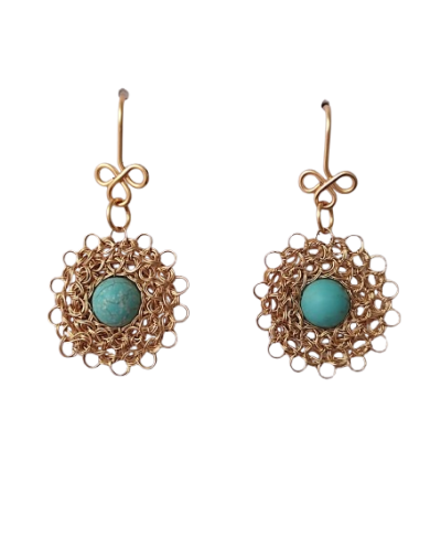 ARETES CIRCULO DONNA TURQUESA