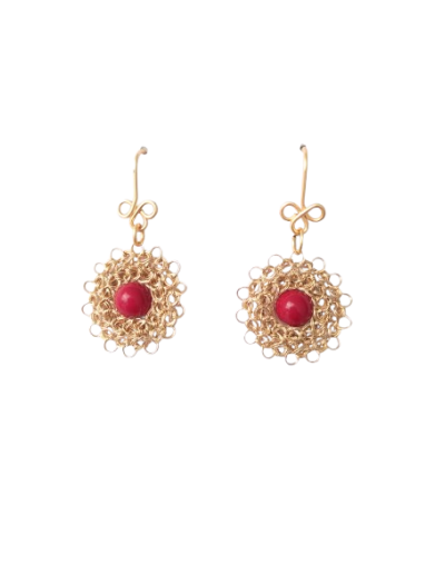 ARETES CIRCULO DONNA ROJO