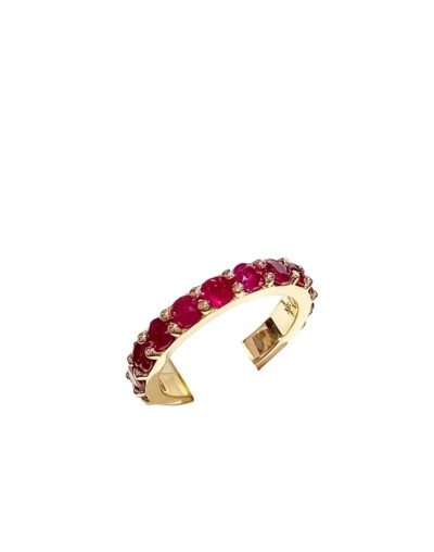 Argolla de Oro 18k y rubí natural