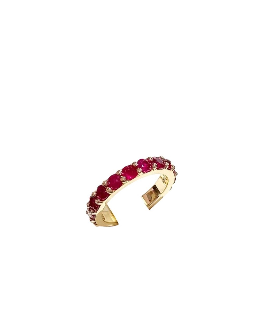 Argolla de Oro 18k y rubí natural