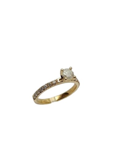 Anillo de compromiso en oro 18k y diamantes naturales