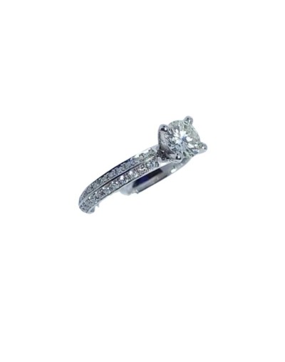 Anillo de compromiso en oro blanco 18k y diiamantes