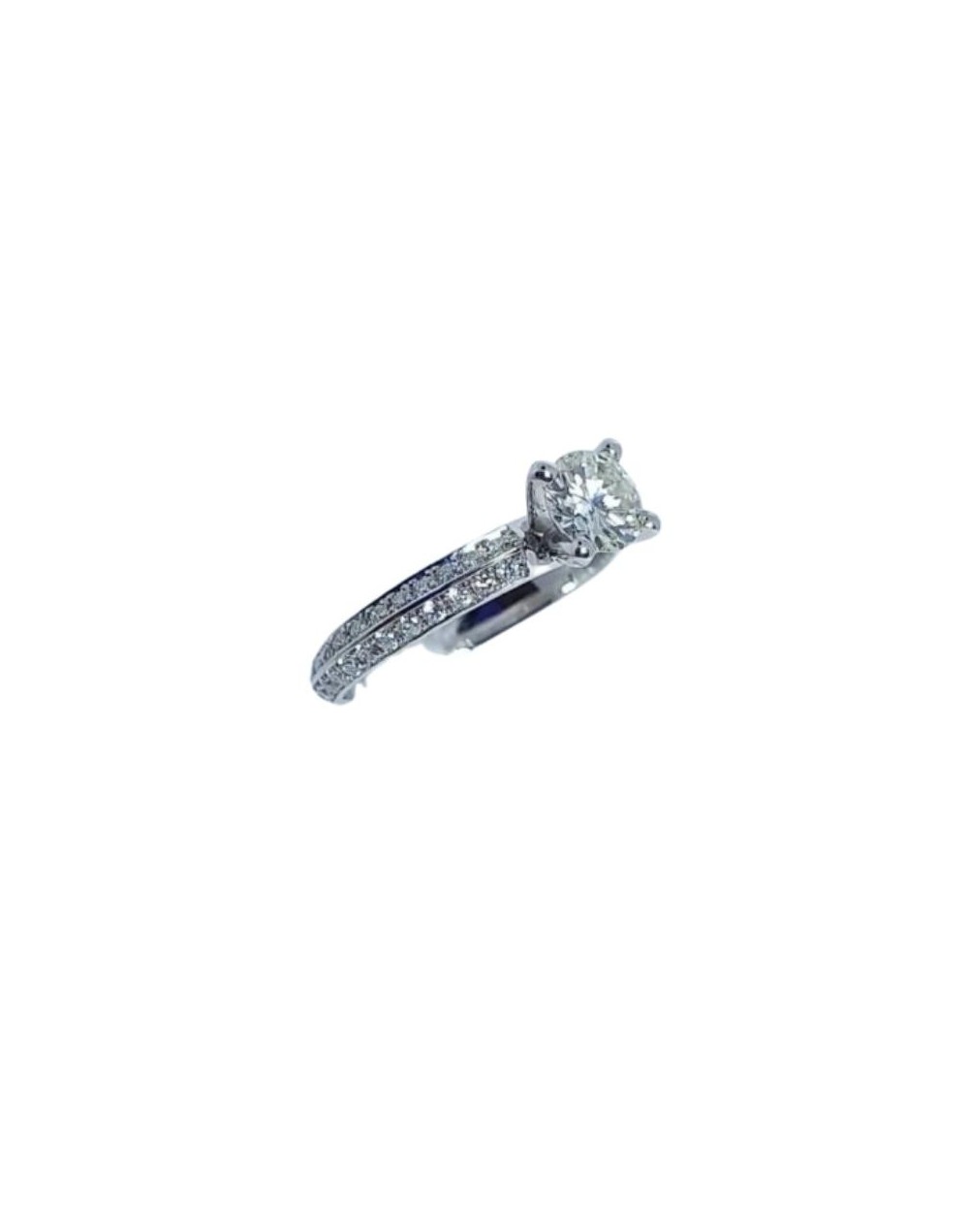 Anillo de compromiso en oro blanco 18k y diiamantes