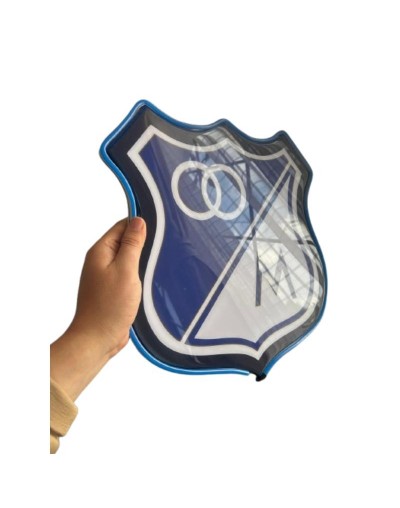 Cuadro Escudo Millonarios Resina Luz Led 33x32 Cm