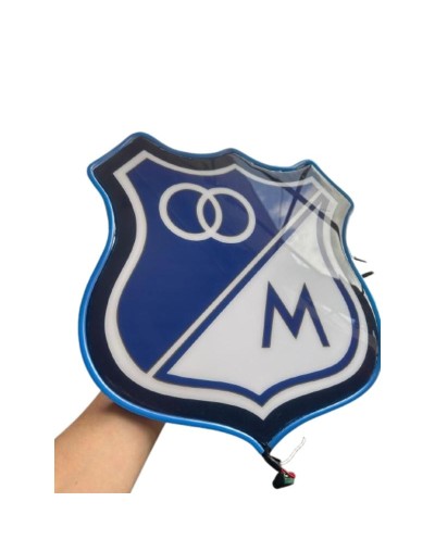 Cuadro Escudo Millonarios Resina Luz Led 33x32 Cm