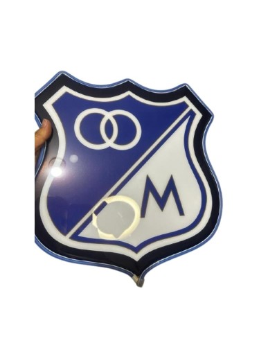 Cuadro Escudo Millonarios Resina Luz Led 33x32 Cm