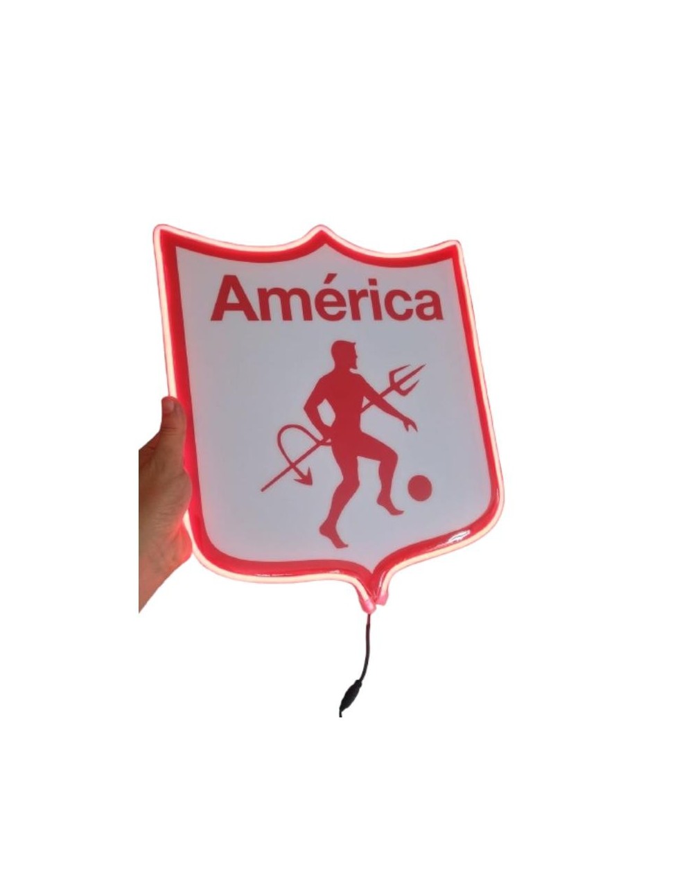 Cuadro Escudo América  Resina Y Luz Led 35x30 Cm