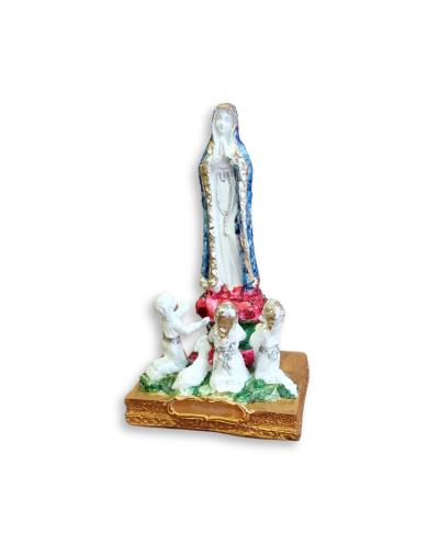 Virgen de Fátima hecha a mano – Figura de 15 cm con devoción