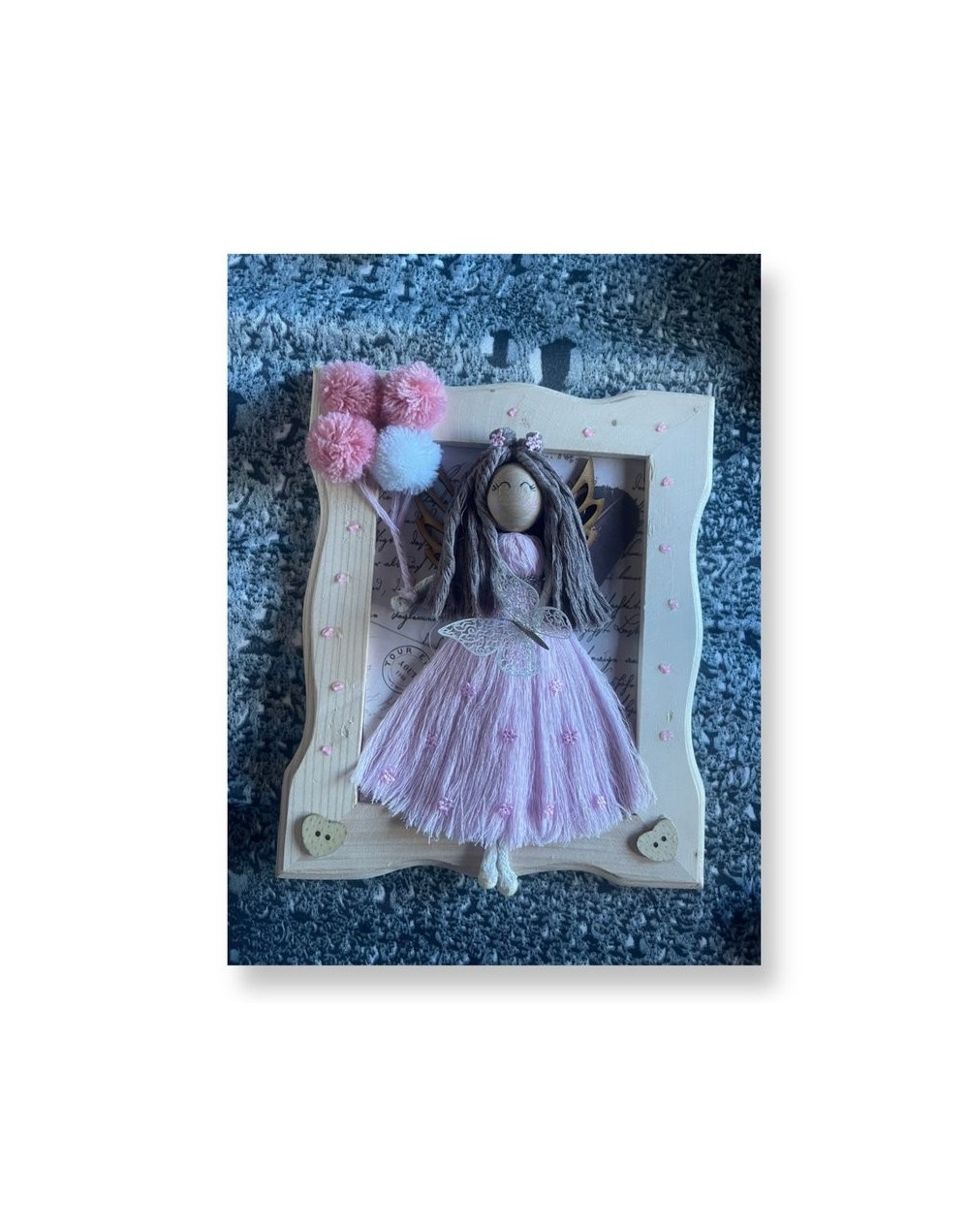 Portarretrato De Muñeca Gift And Love, regalo para todo tipo de ocasiones, Portaretrato de Muñeca hecha a mano, Globos,