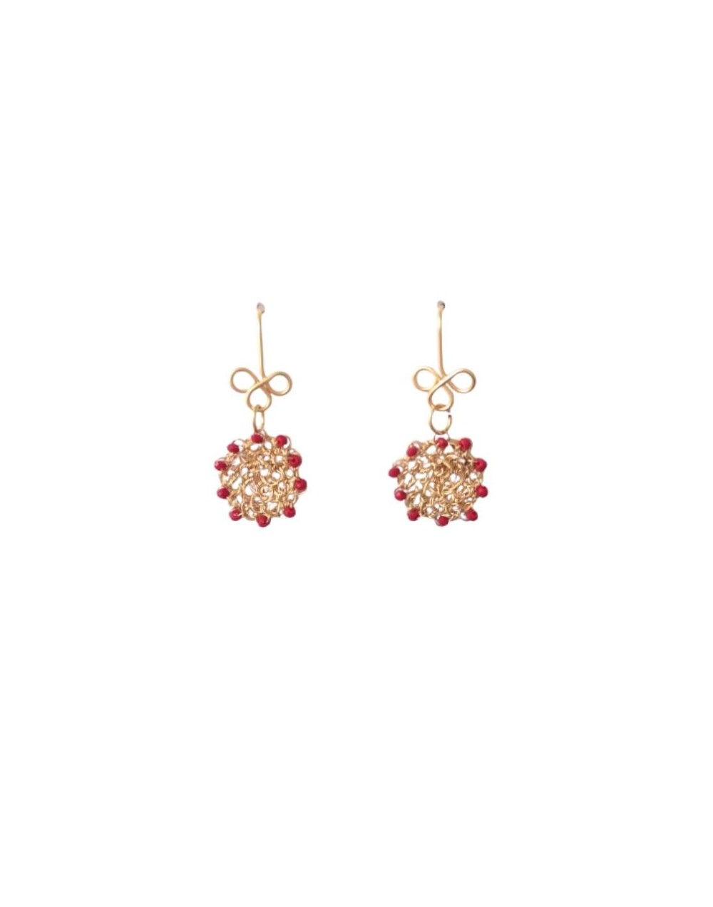 ARETES MINI CIRCULO ROJO