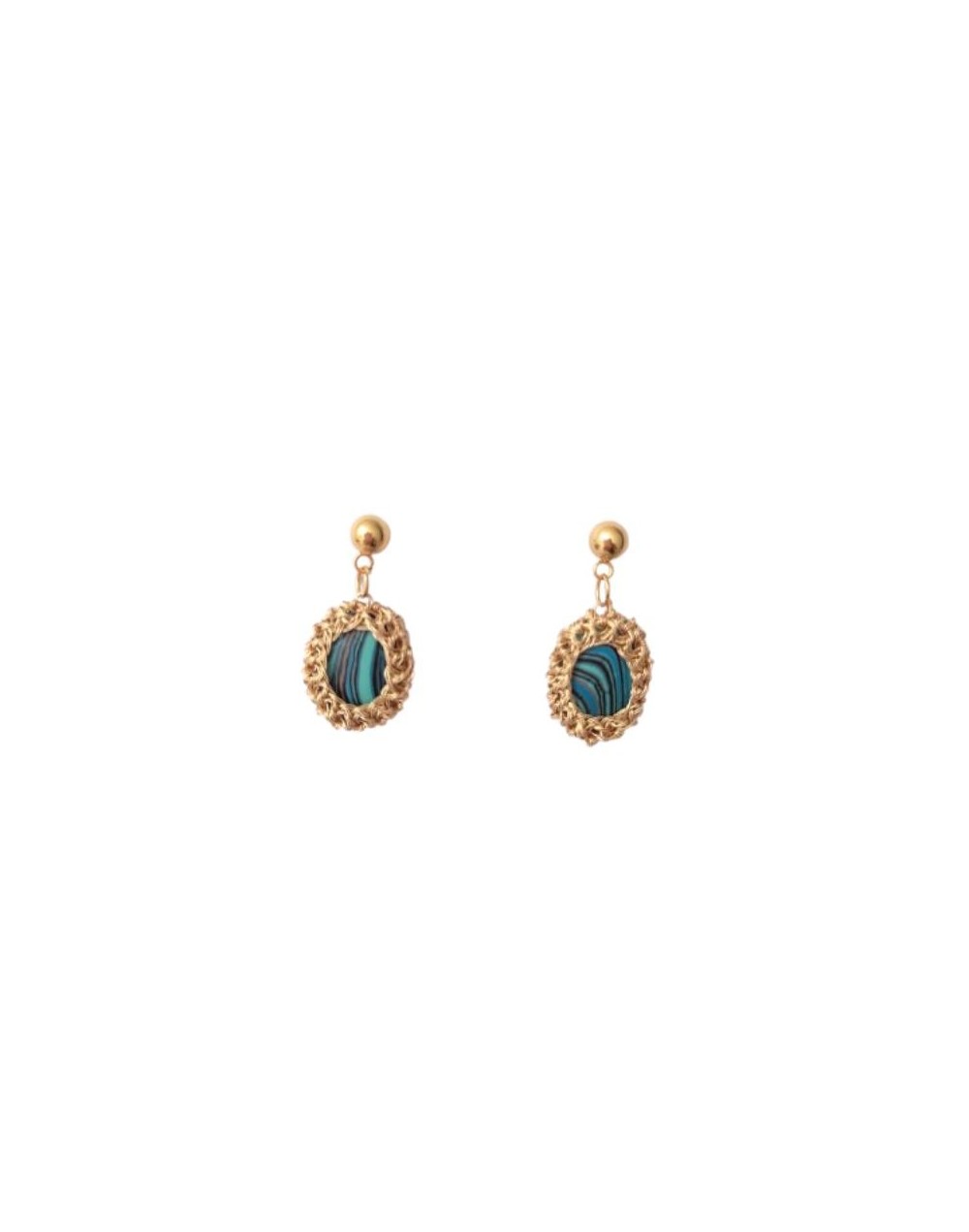 ARETES ENGASTE CERRADO RAYAS