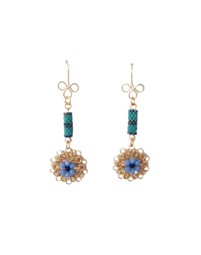 ARETES MINI CIRCULO MIYUKI VERDE