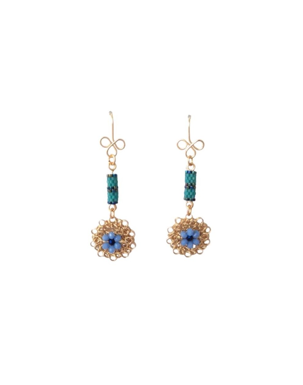ARETES MINI CIRCULO MIYUKI VERDE