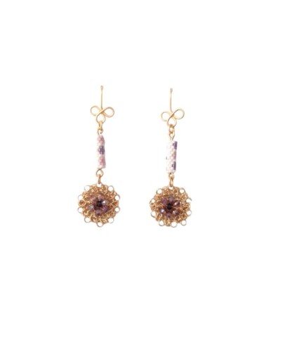 ARETES MINI CIRCULO MIYUKI BLANCO