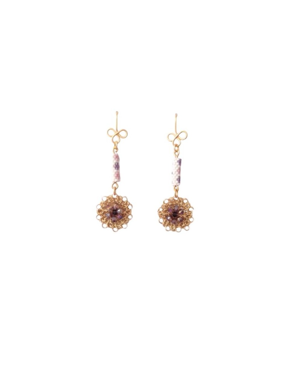 ARETES MINI CIRCULO MIYUKI BLANCO