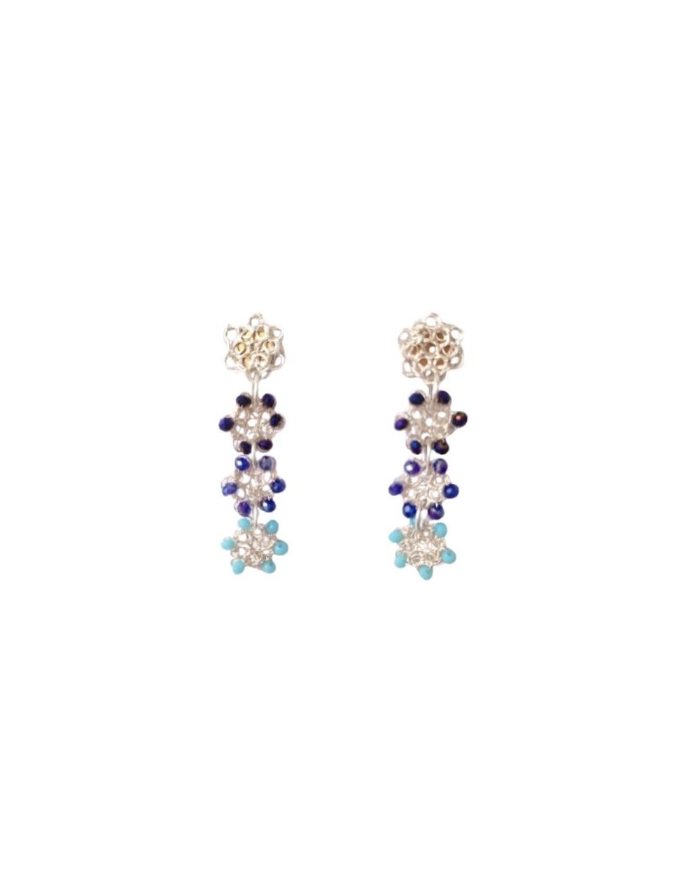 ARETES CIRCULOS AZULES