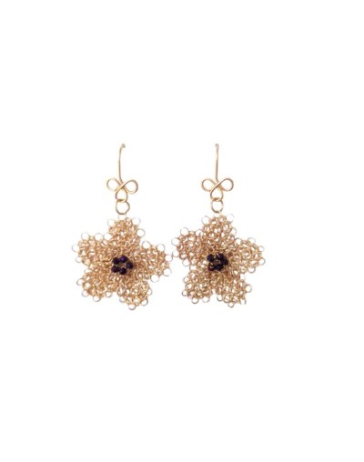 ARETES FLOR LILA