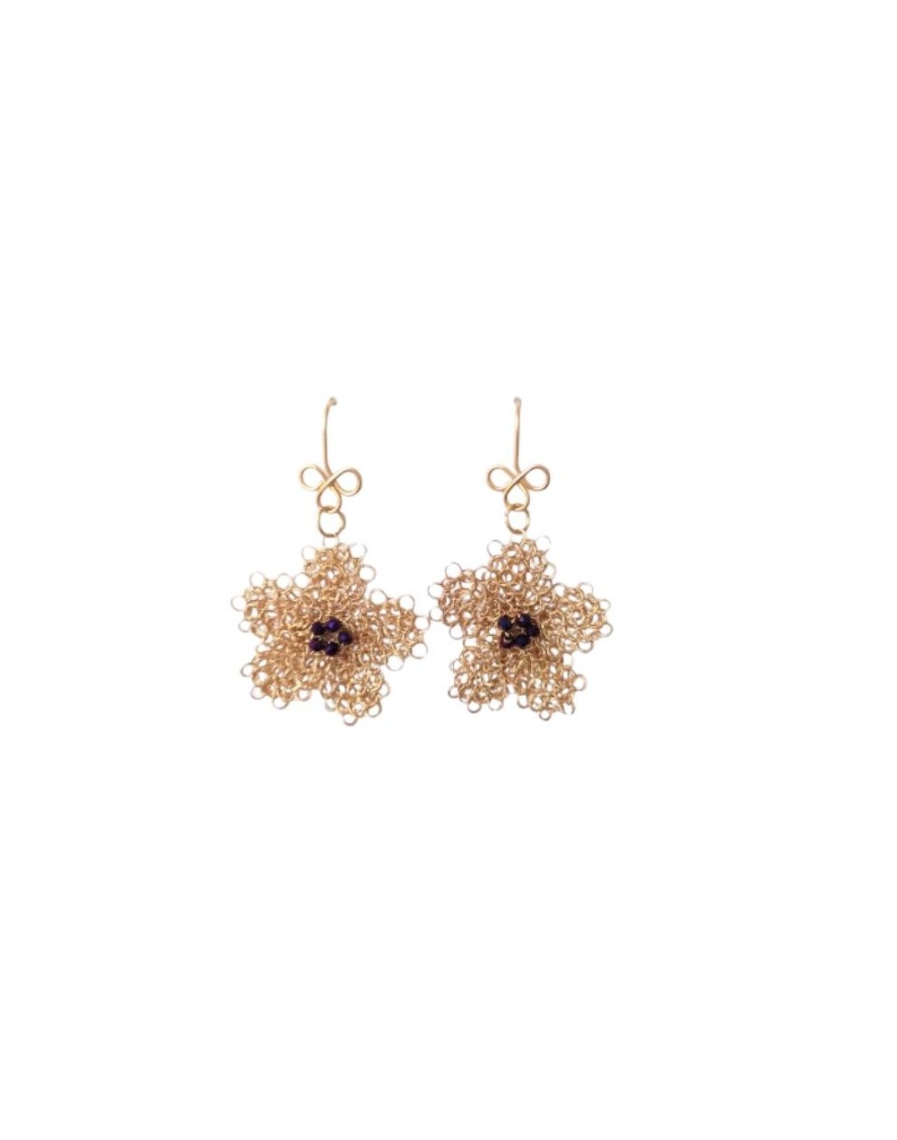 ARETES FLOR LILA