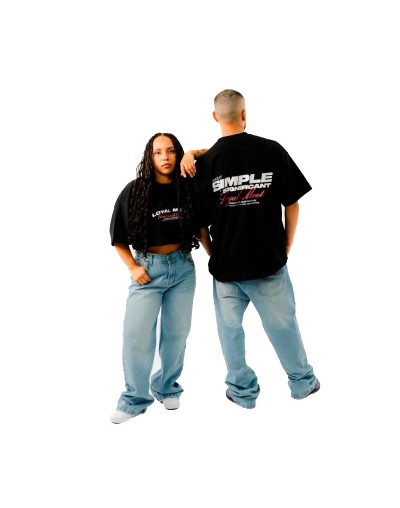 CAMISETA OVERSIZE MAKE IT SIMPLE NEGRA
