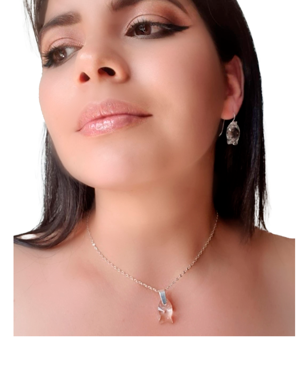 Conjunto collar dije y colgante ensamblado CON crystal SWAROVSKI 