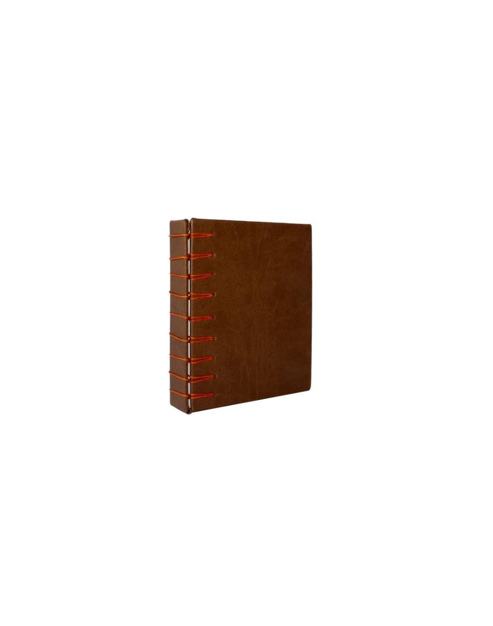 Libreta Belga 1/4 Café chocolate hilo naranja