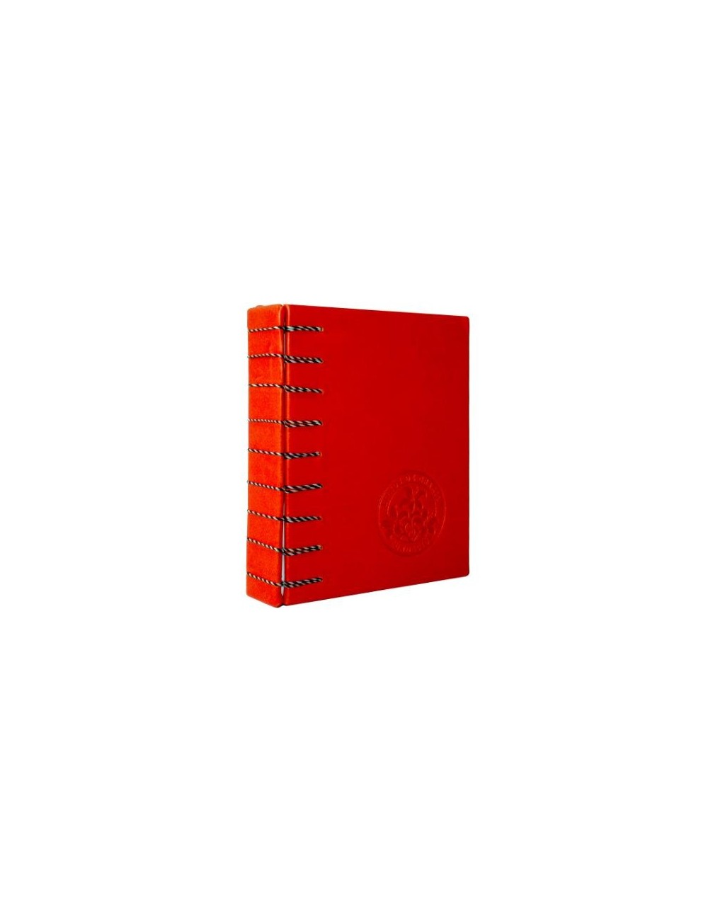 Libreta Belga 1/4 Naranja hilo blanco con negro
