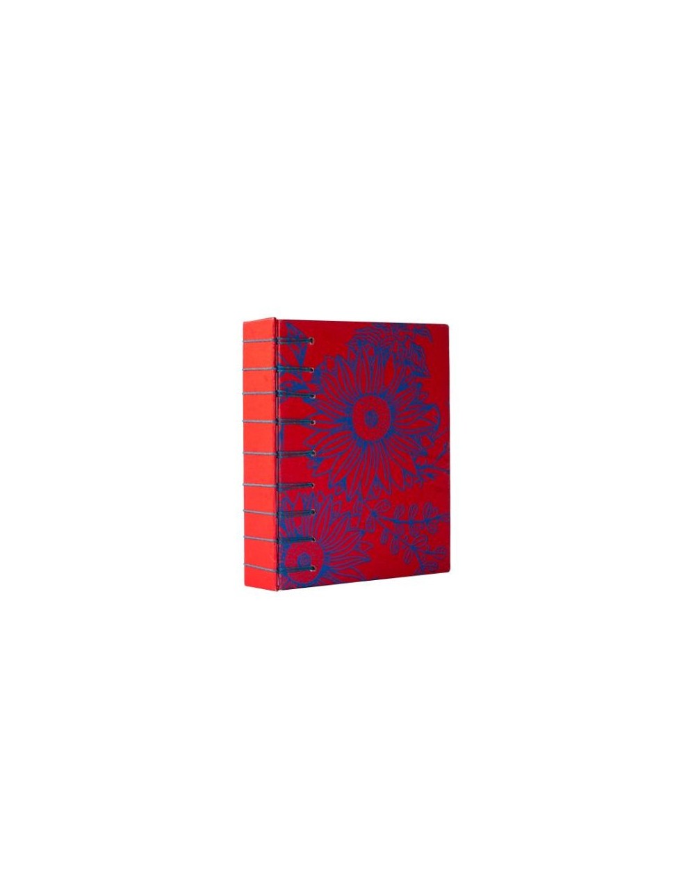 Libreta Belga 1/4 Estampada girasol rojo y azul