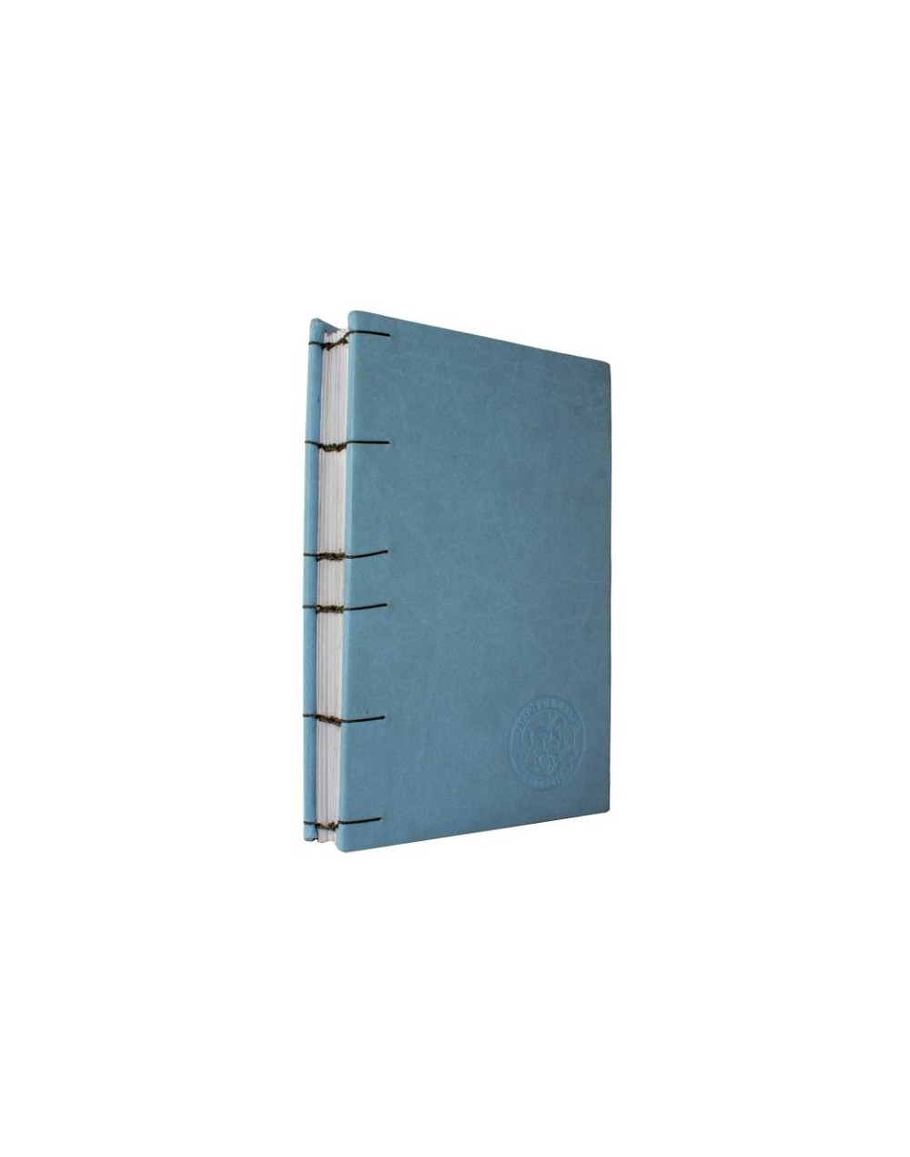 Libreta Copta Azul claro hilo gris