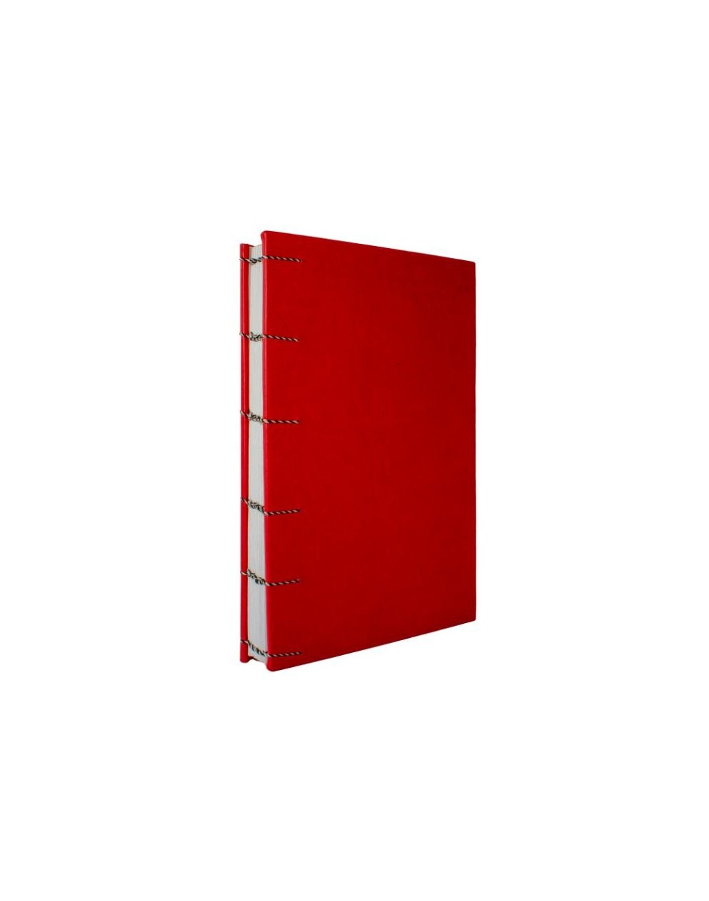 Libreta Copta Rojo hilo blanco con negro