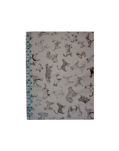 Libreta Japonesa Carta Perros hilo azul