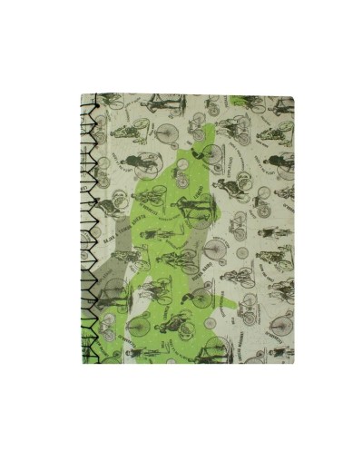 Libreta Japonesa Carta bicicletas hilo negro