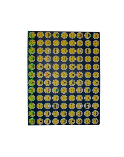 Libreta Japonesa Caras hilo verde fluorescente