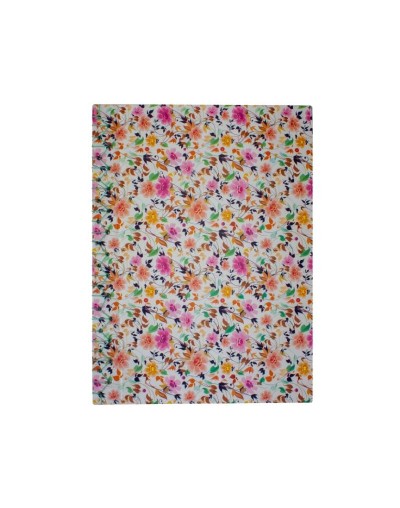 Libreta Japonesa Flores hilo azul aguamarina