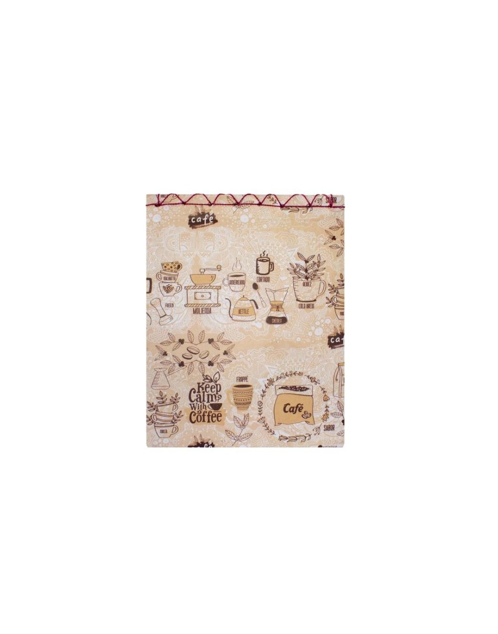 Libreta Japonesa 1/2 oficio café hilo vinotinto