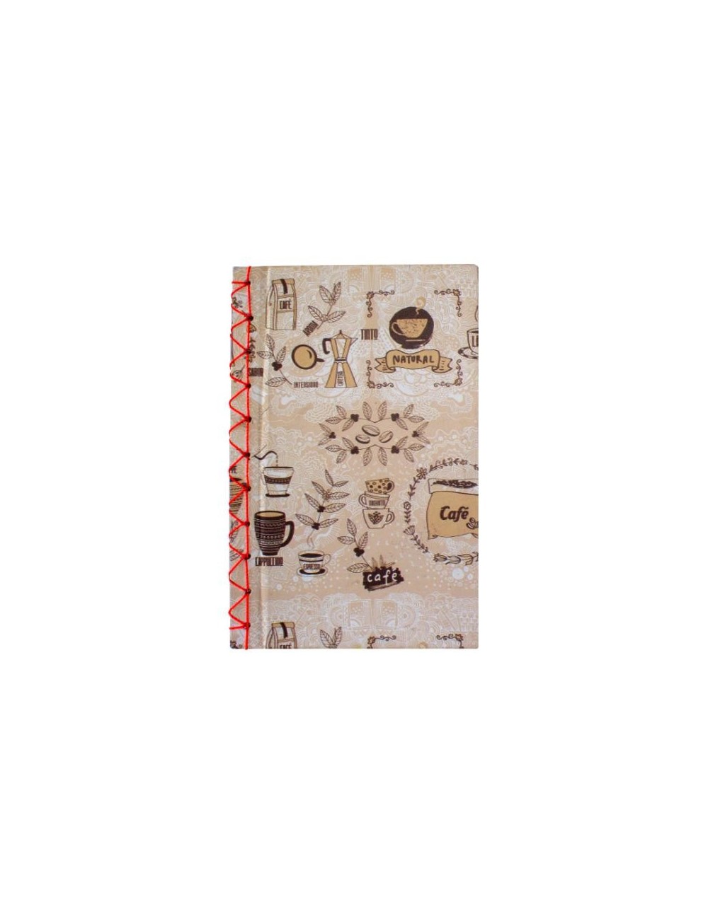 Libreta Japonesa 1/2 carta café hilo fucsia