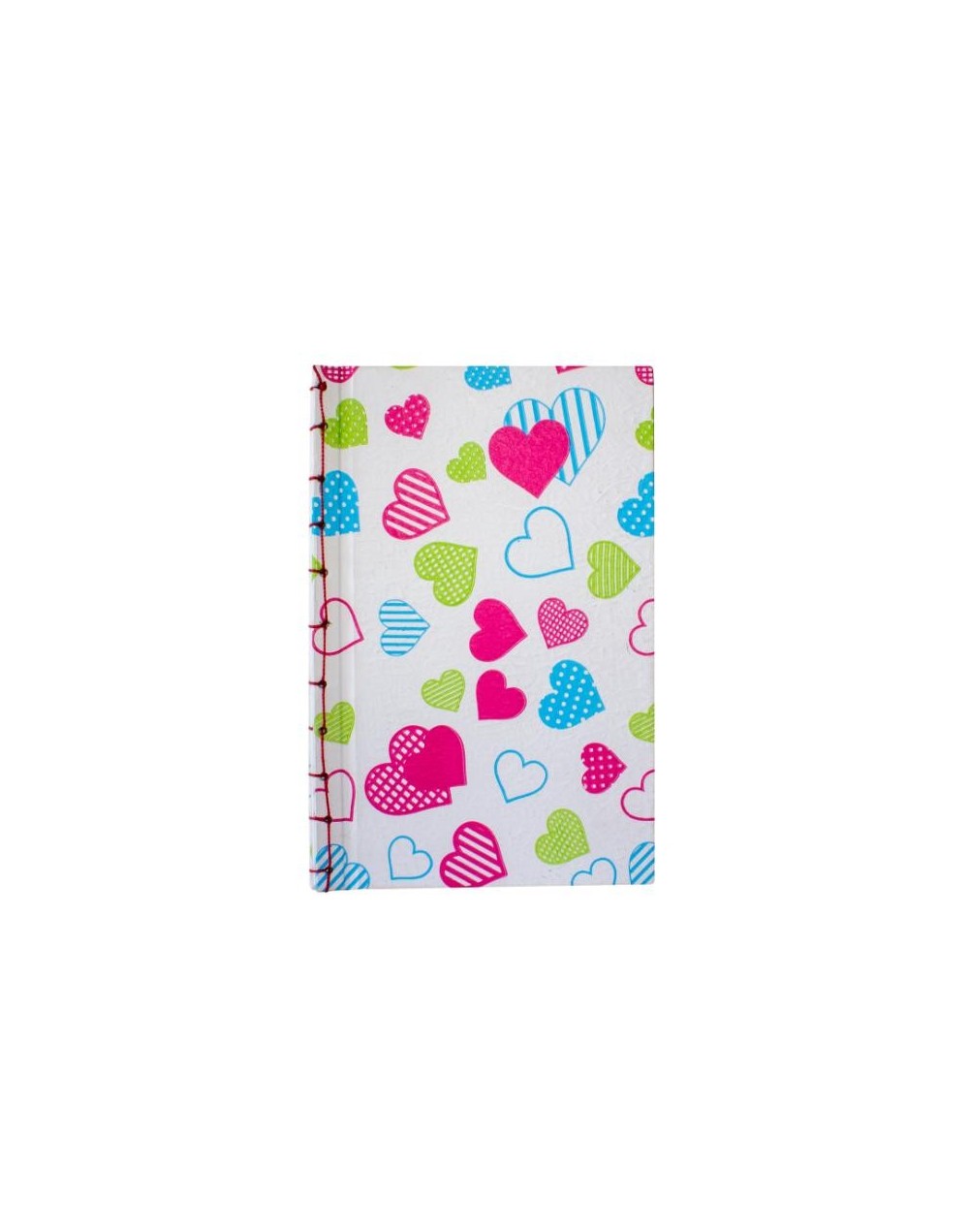 Libreta Japonesa 1/2 carta corazones hilo rojo