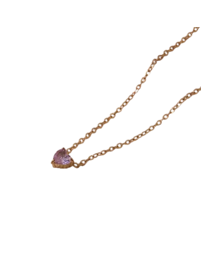 Collar corazón mini rosa