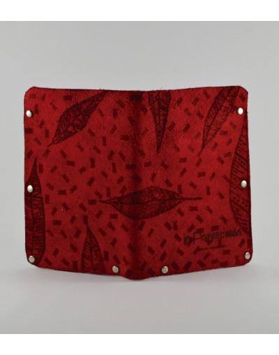 Portapasaporte Rojo Plumas