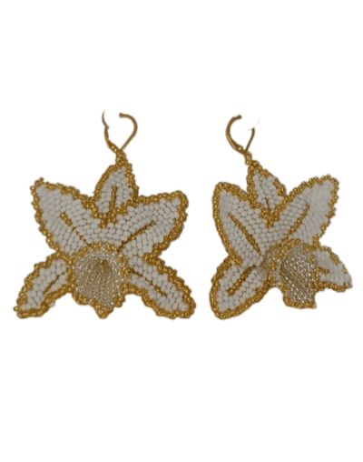 Aretes Orquídeas Blancas