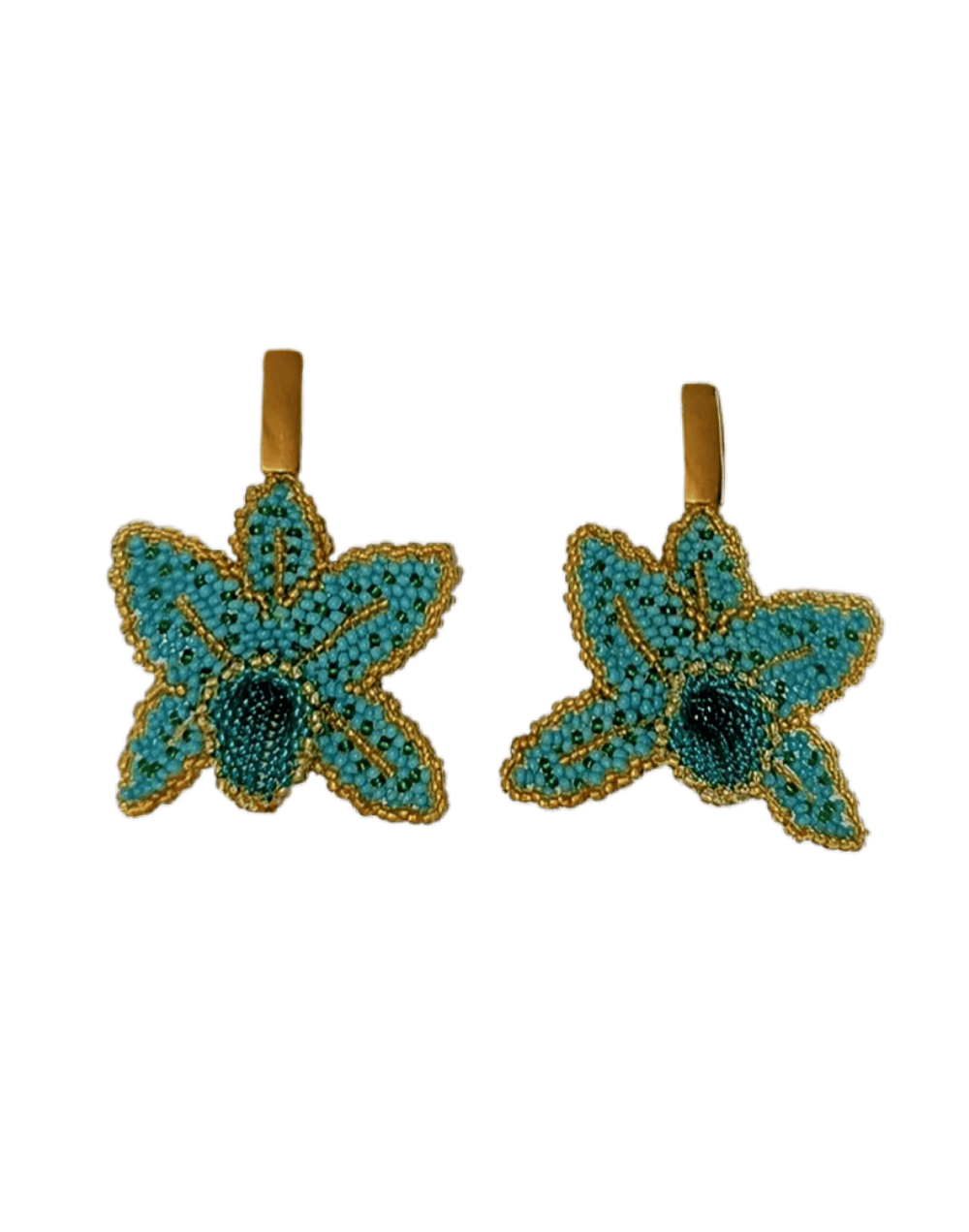 Aretes Orquídeas Turquesa