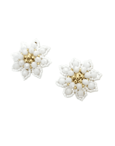 Aretes Flor Blanca