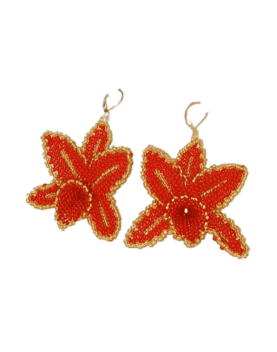 Aretes Orquídeas Rojas