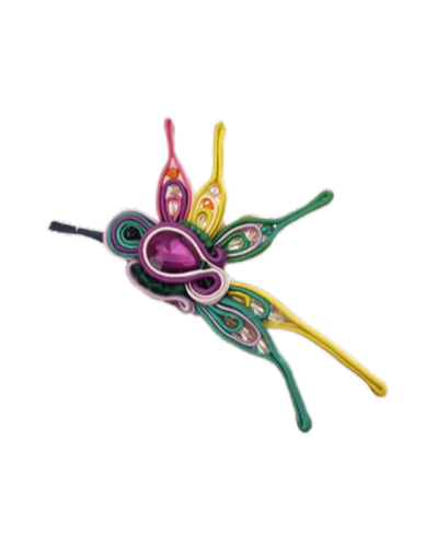 Prendedor Soutache Colibrí